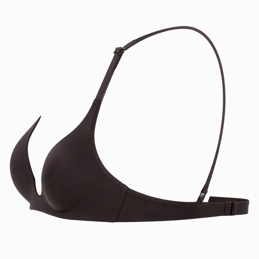 Backless Body Bra in Black, side view