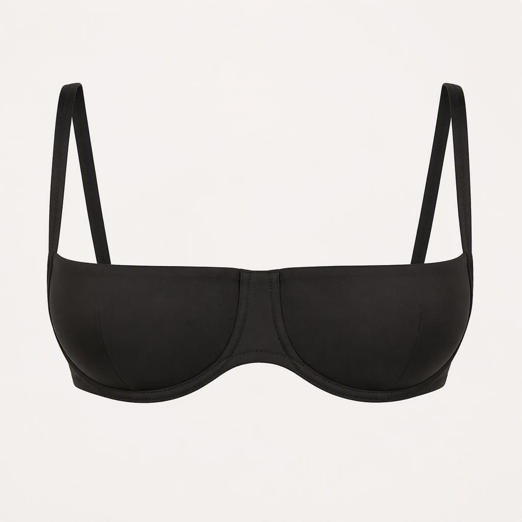 Balconette Bra in Black, front view