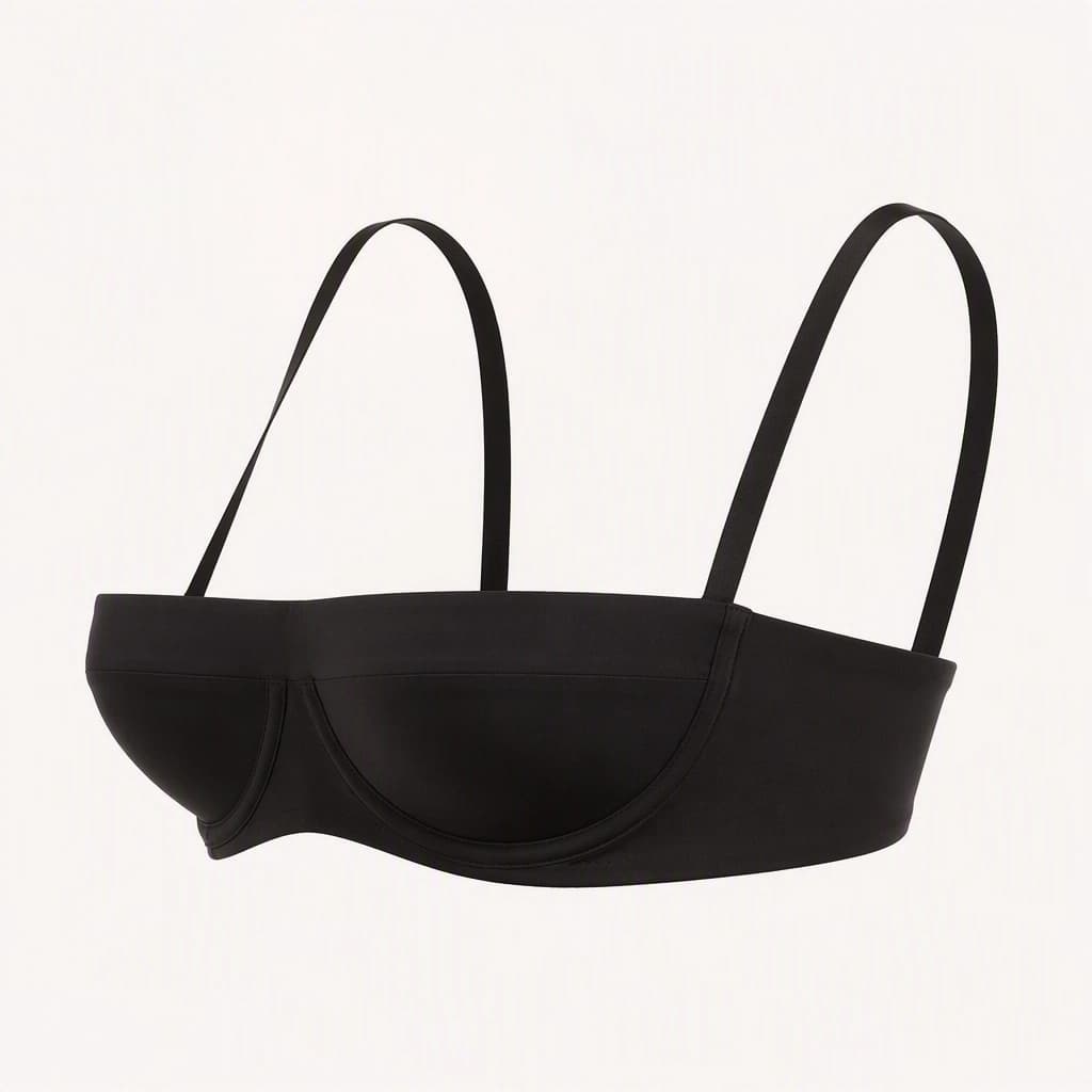 Balconette Bra in Black, side view