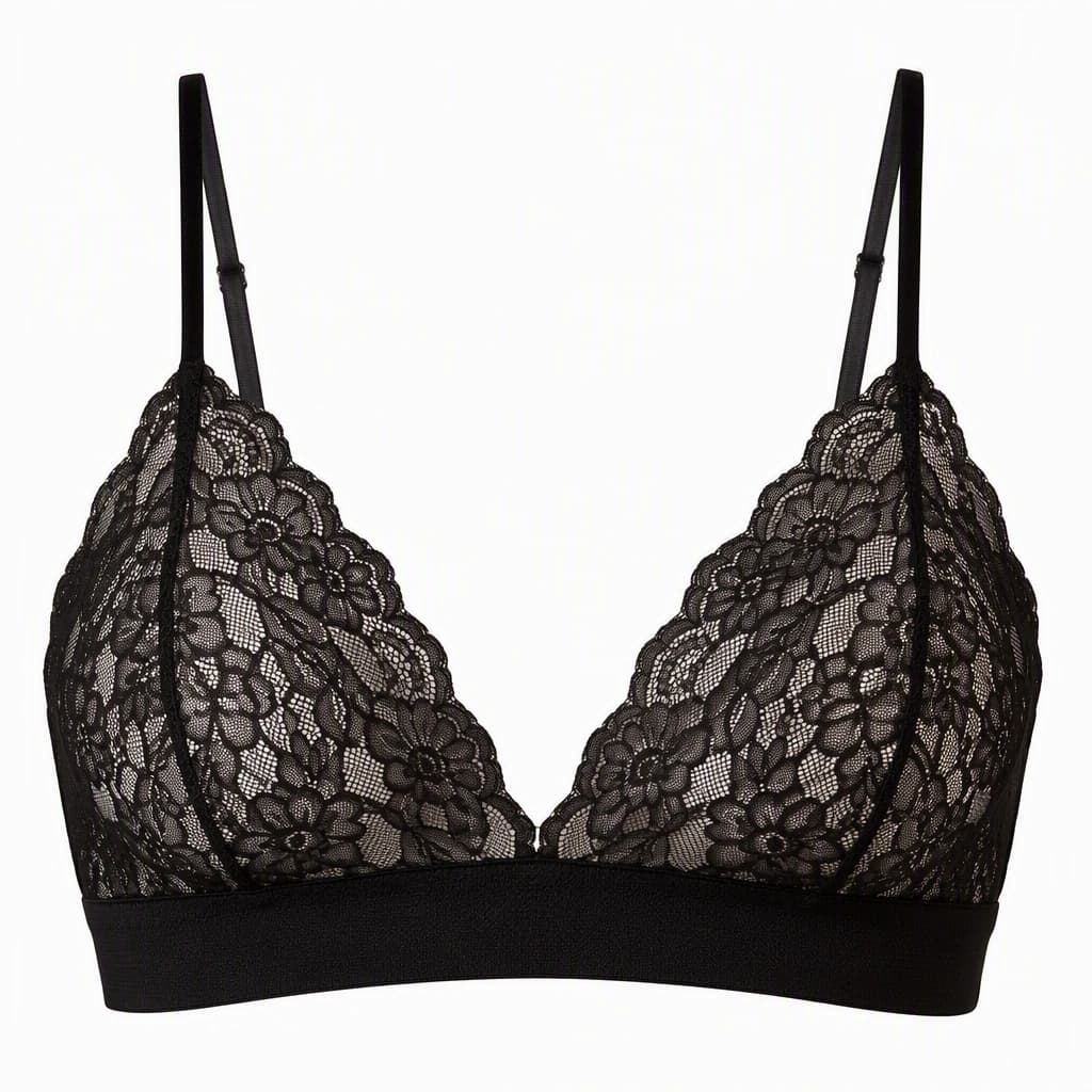 Bralette Crop Top in Black, back view