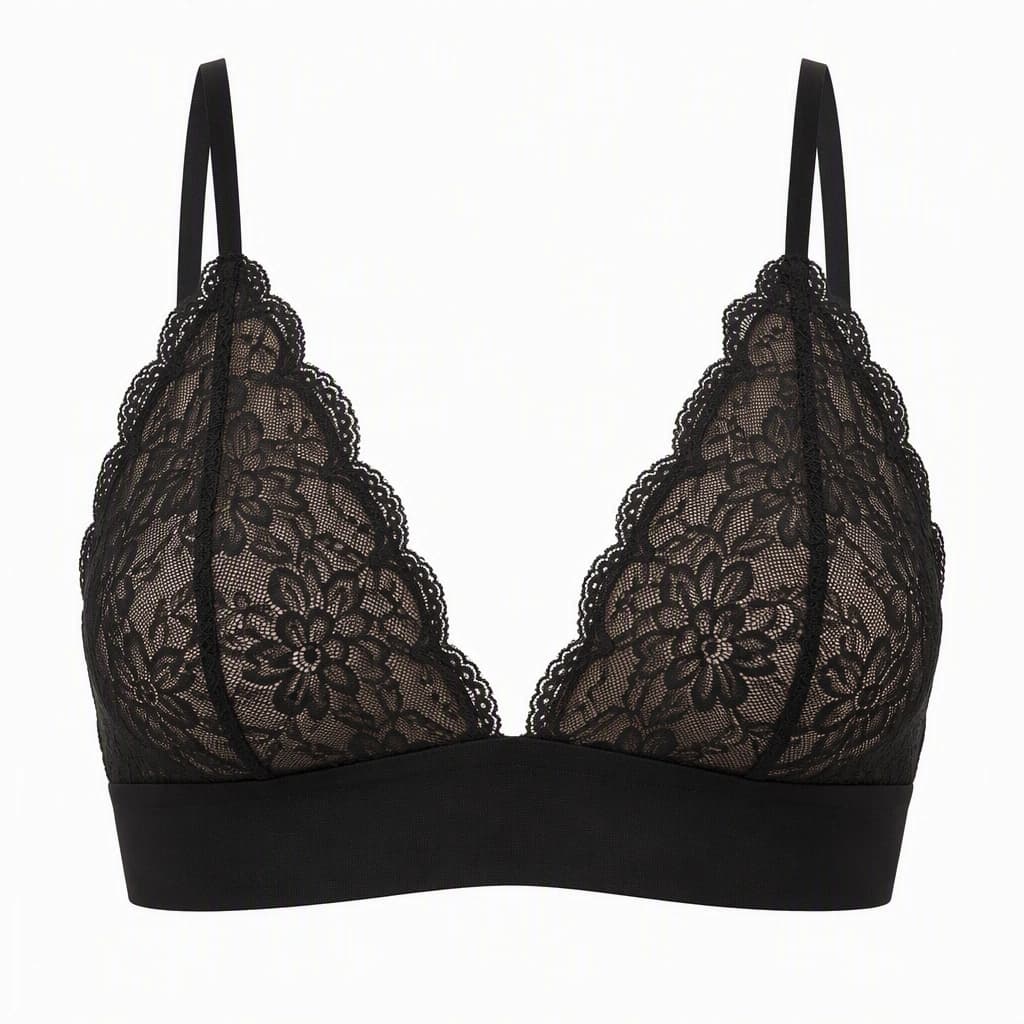 Bralette Crop Top in Black, front view