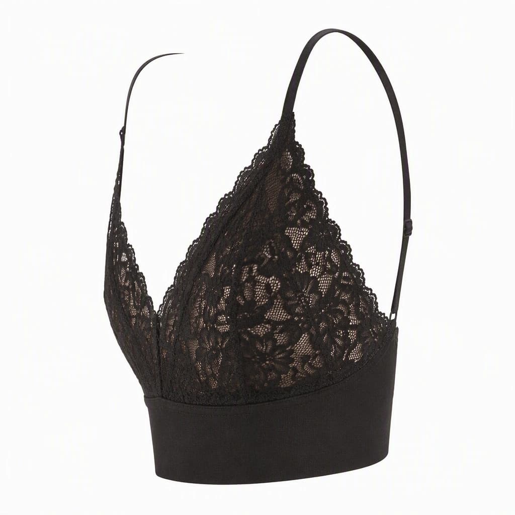 Bralette Crop Top in Black, side view