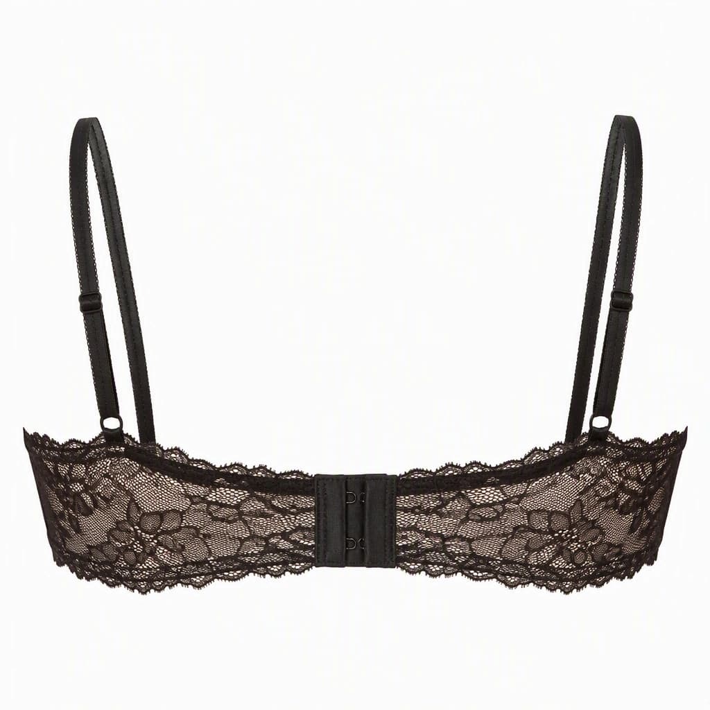 Bridal Lace Bra in Black, back view
