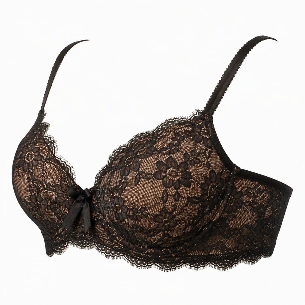 Bridal Lace Bra in Black, side view