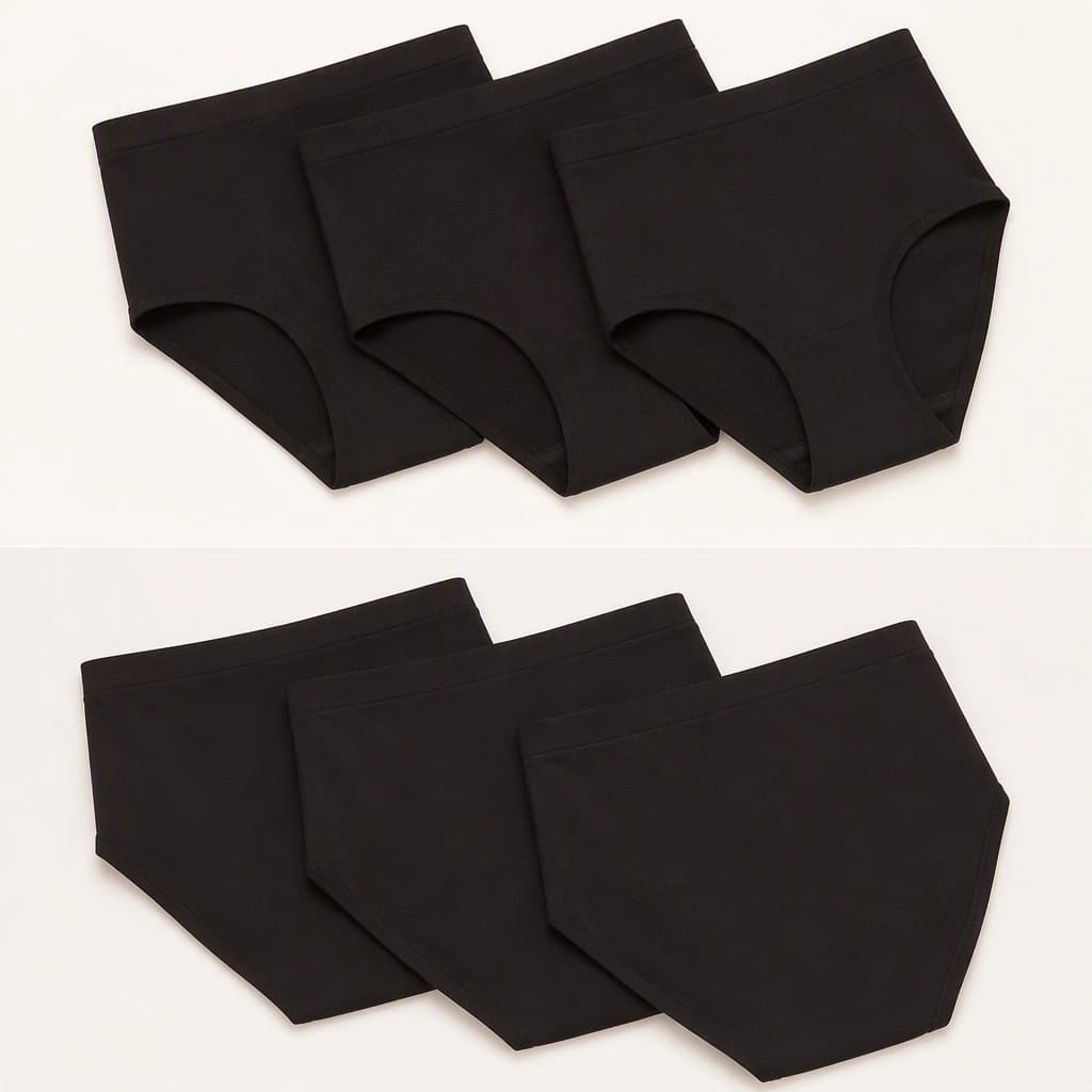 Essential Brief — Pack of 3 in Black, back view