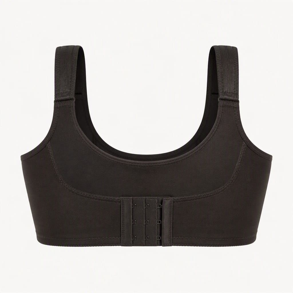 Full Coverage Support Bra in Black, back view