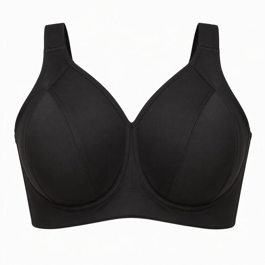 Full Coverage Support Bra in Black, front view