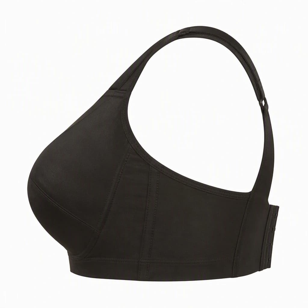 Full Coverage Support Bra in Black, side view