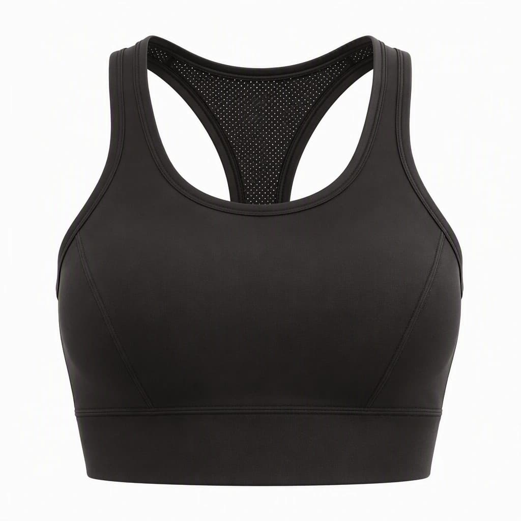 High-Impact Sports Bra in Black, front view