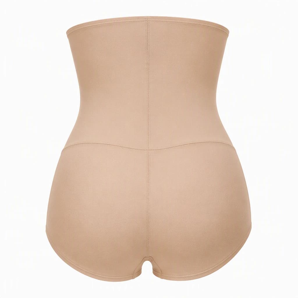 High-Waist Control Brief in Beige, back view