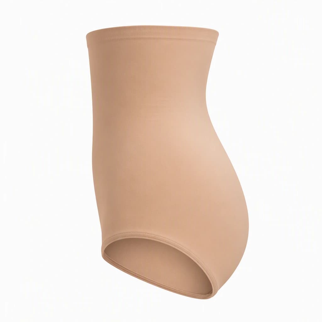 High-Waist Control Brief in Beige, side view