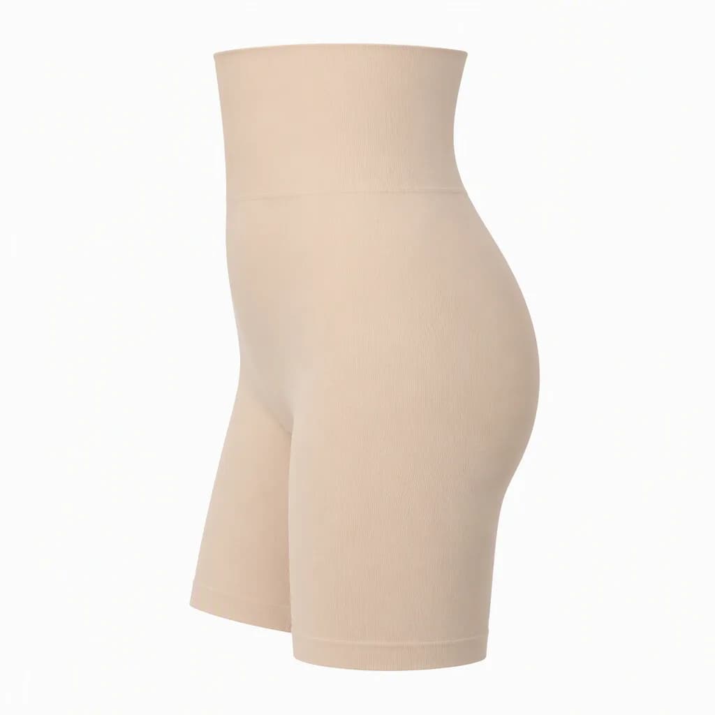 High-Waist Tummy Shaper in Beige, side view