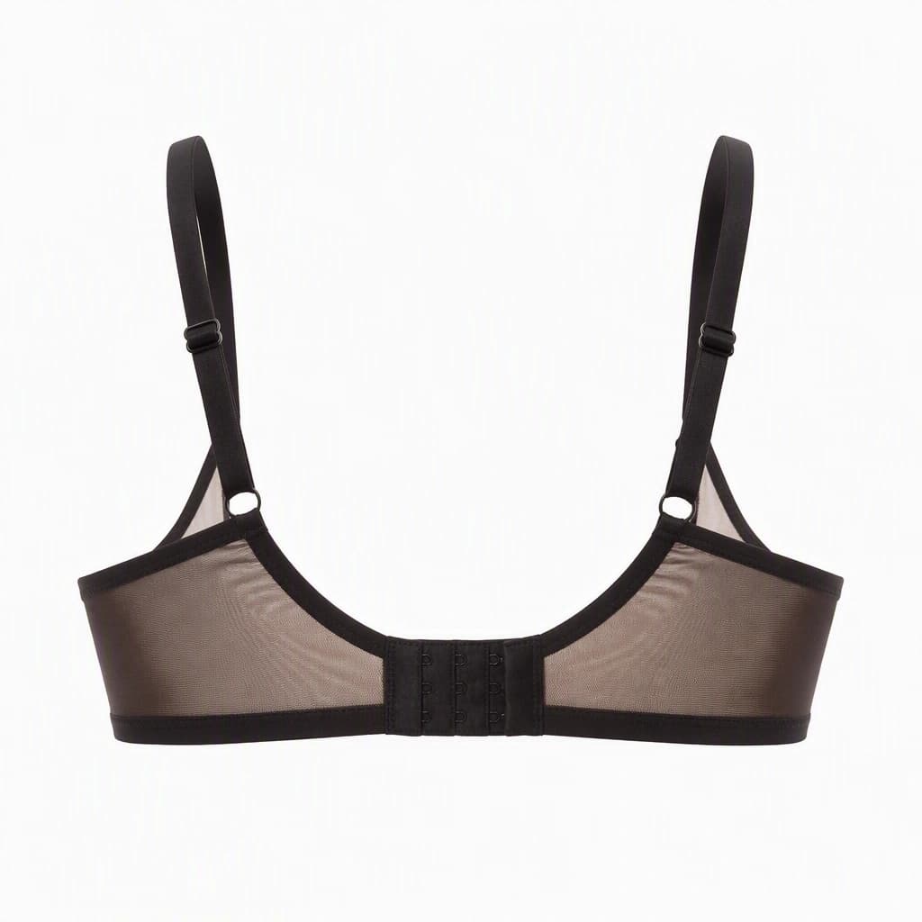 Lightly Padded Bra in Black, back view