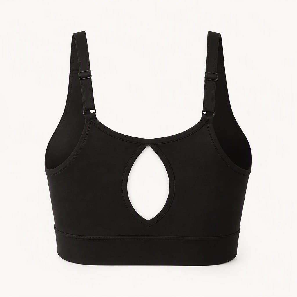Medium-Impact Sports Bra in Black, back view