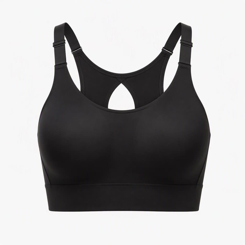 Medium-Impact Sports Bra in Black, front view