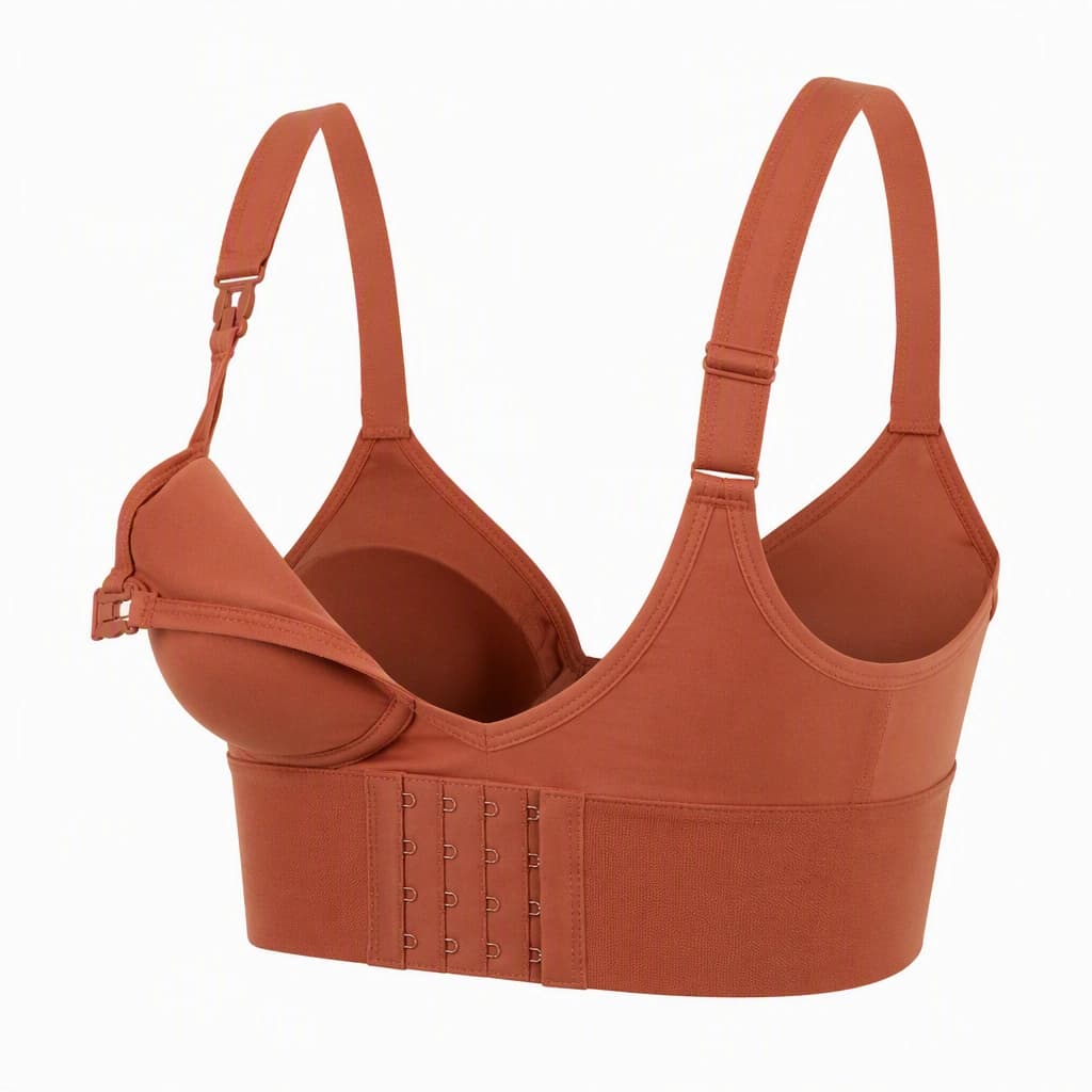 Nursing & Maternity Bra in Black, back view