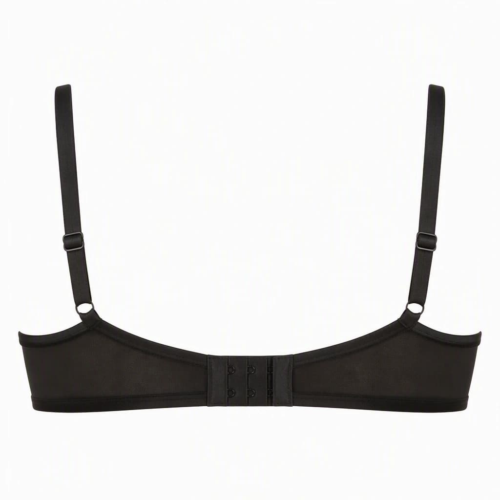 Plunge Bra in Black, back view