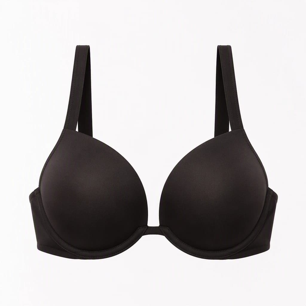 Push-Up Bra in Black, front view