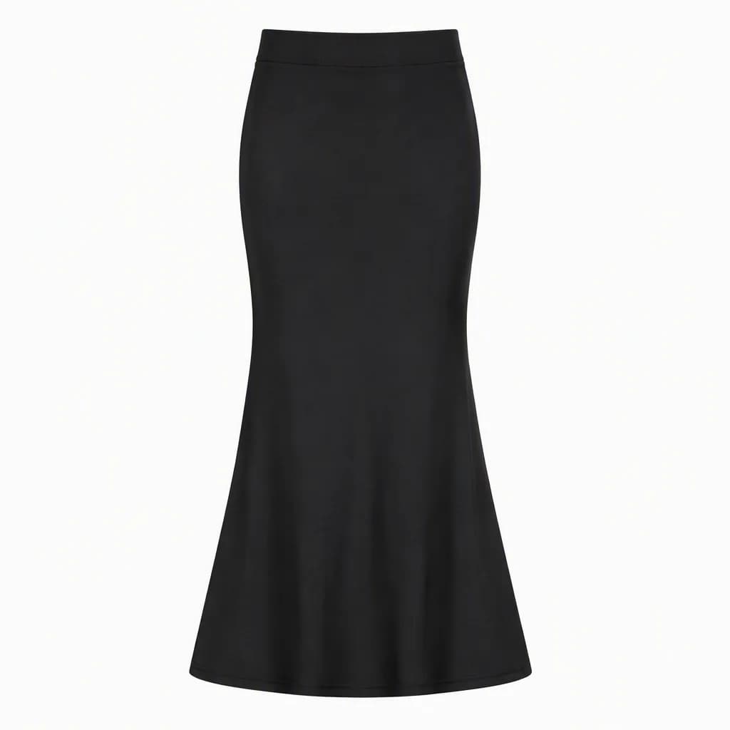 Saree Shapewear Petticoat in Black, front view