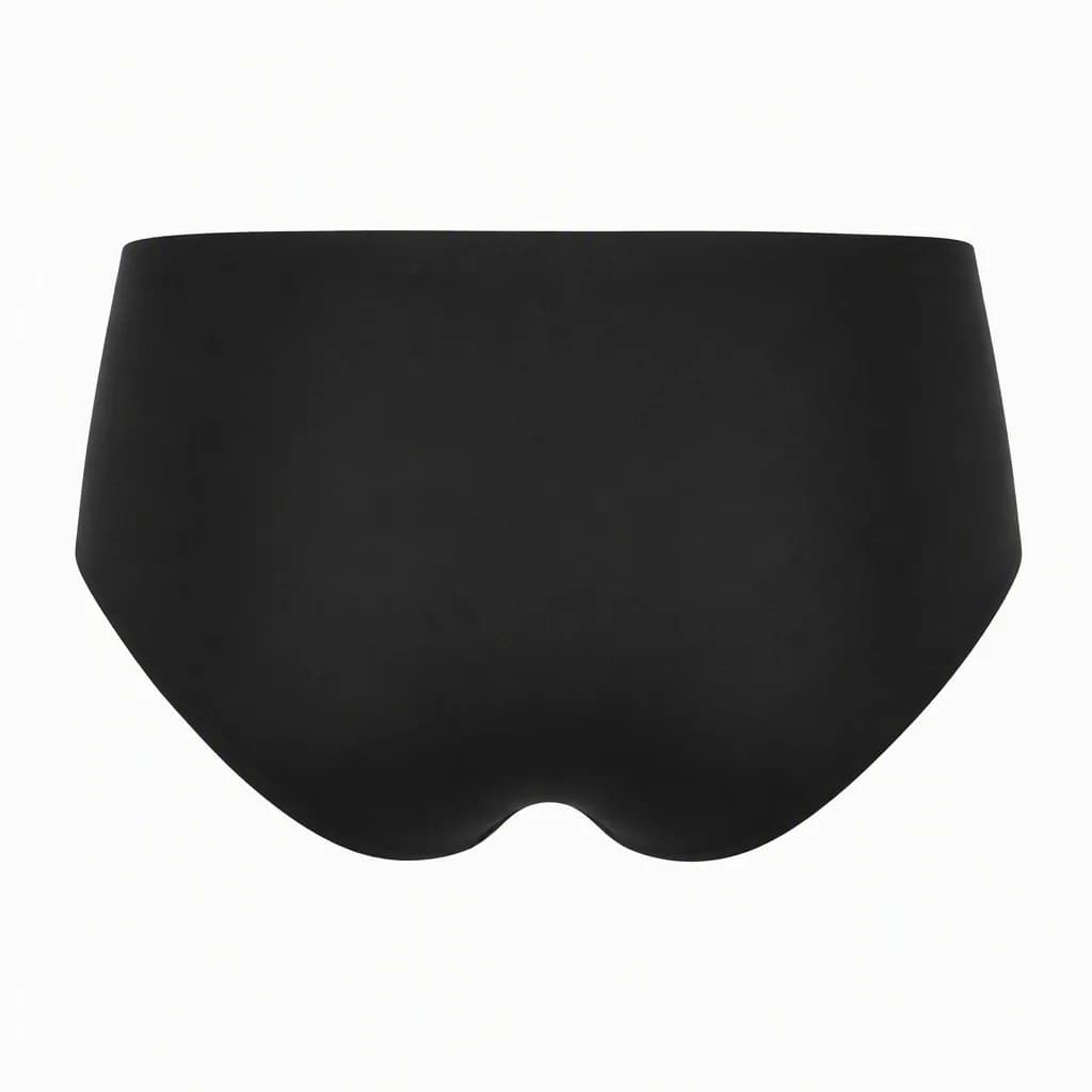 Seamless Laser-Cut Brief in Black, back view