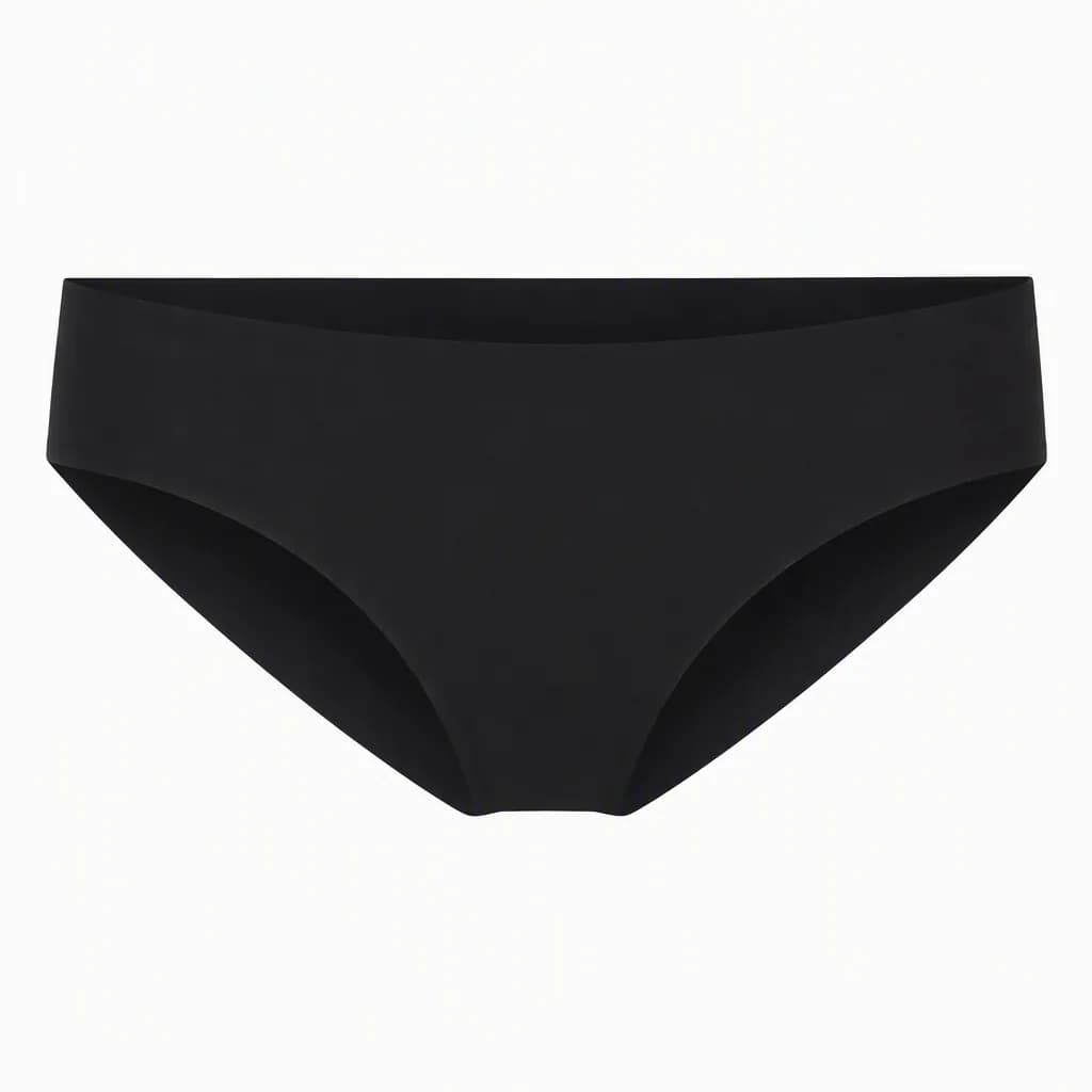 Seamless Laser-Cut Brief in Black, front view