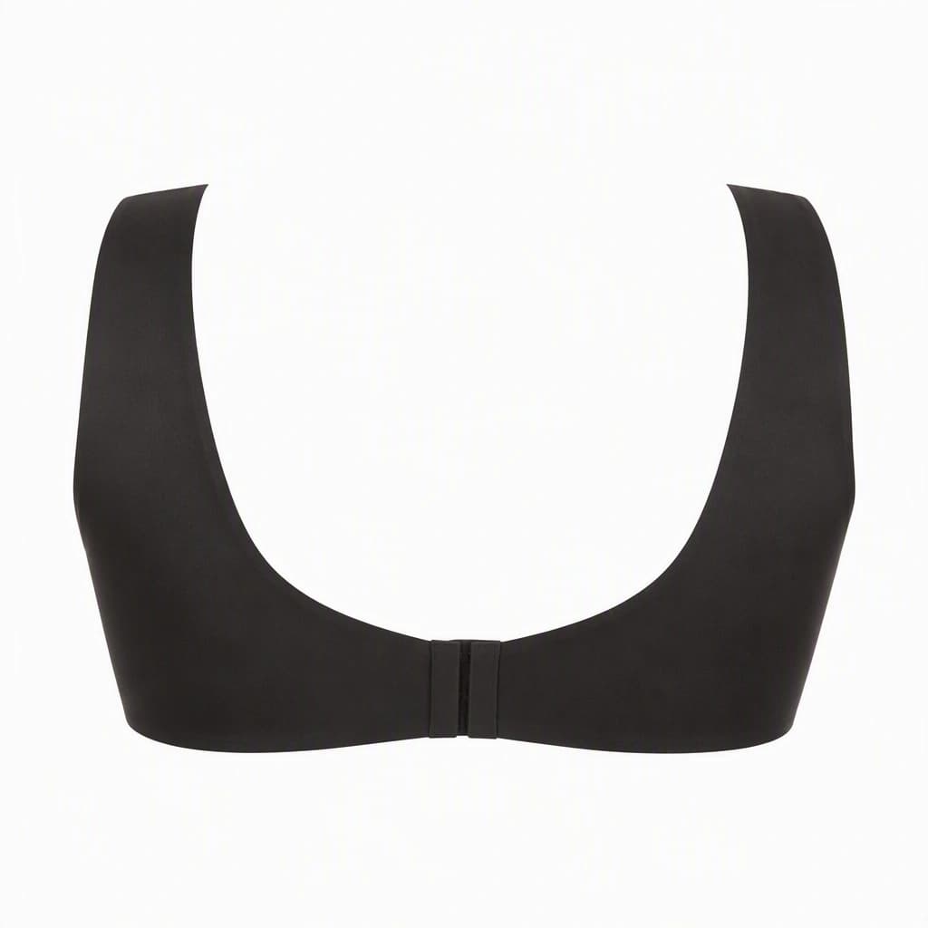 Seamless No-Show Bra in Black, back view