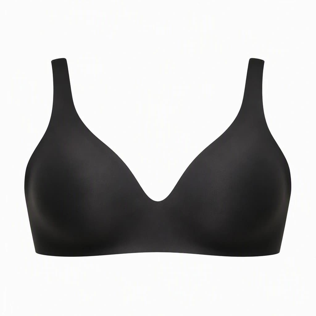 Seamless No-Show Bra in Black, front view