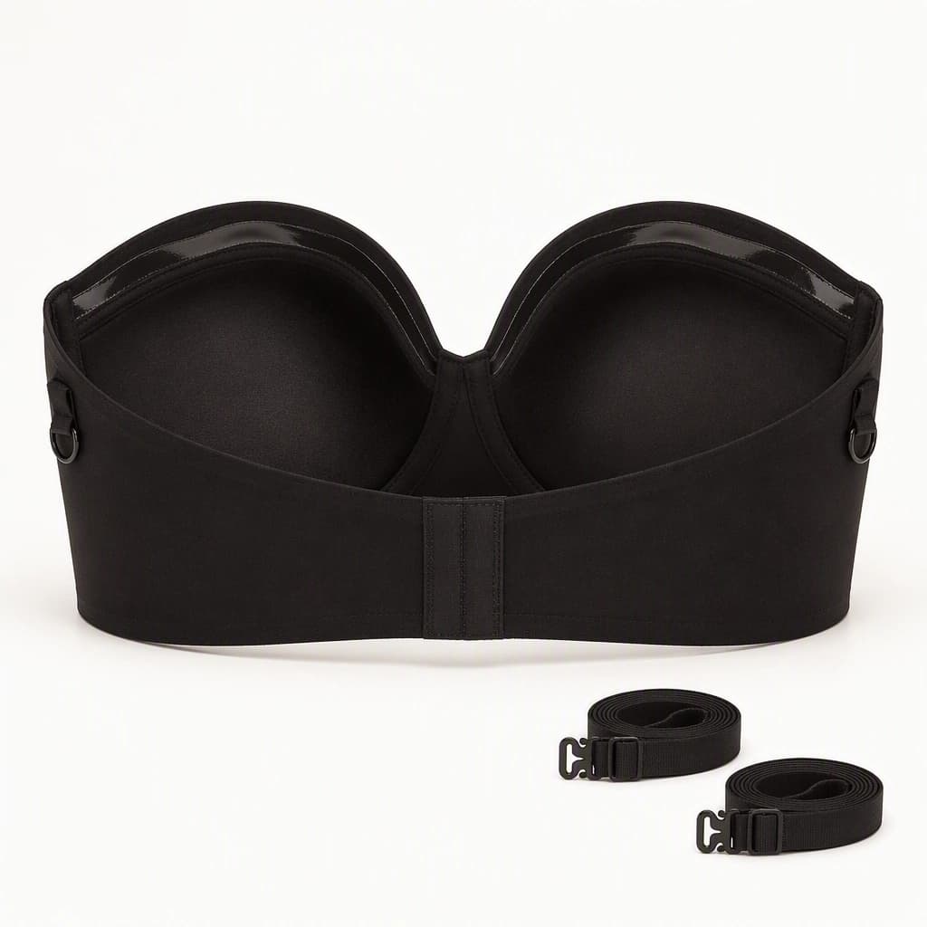 Strapless Multiway Bra in Black, back view