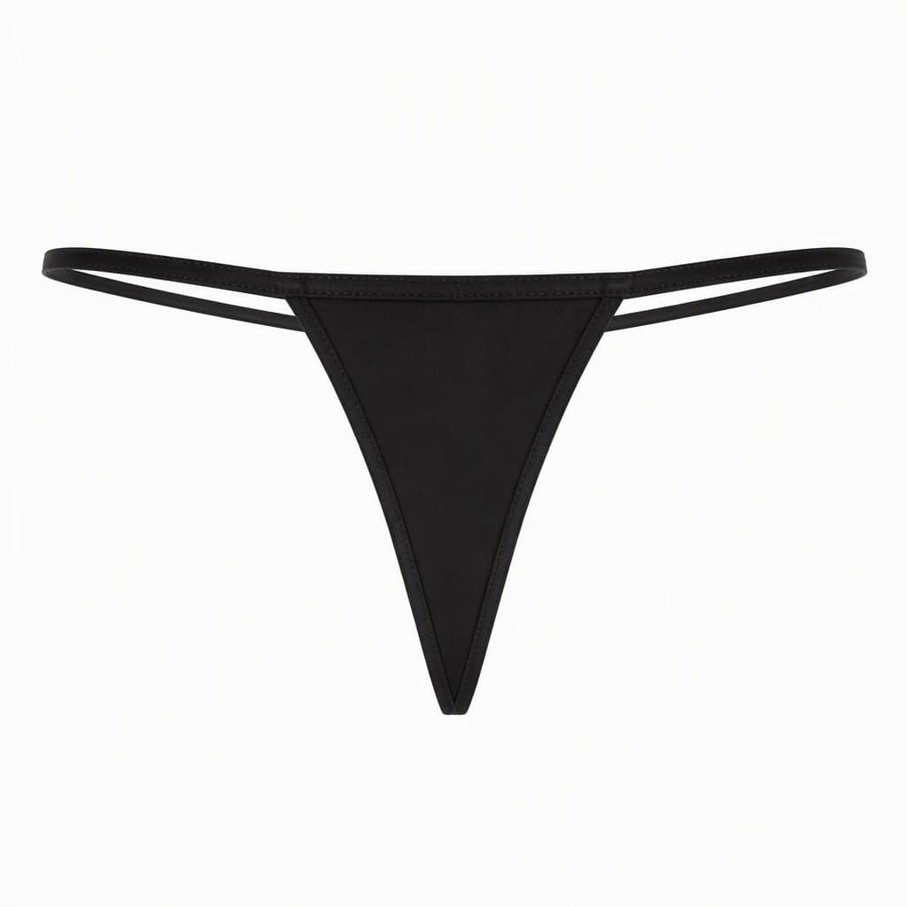 Thong in Black, front view