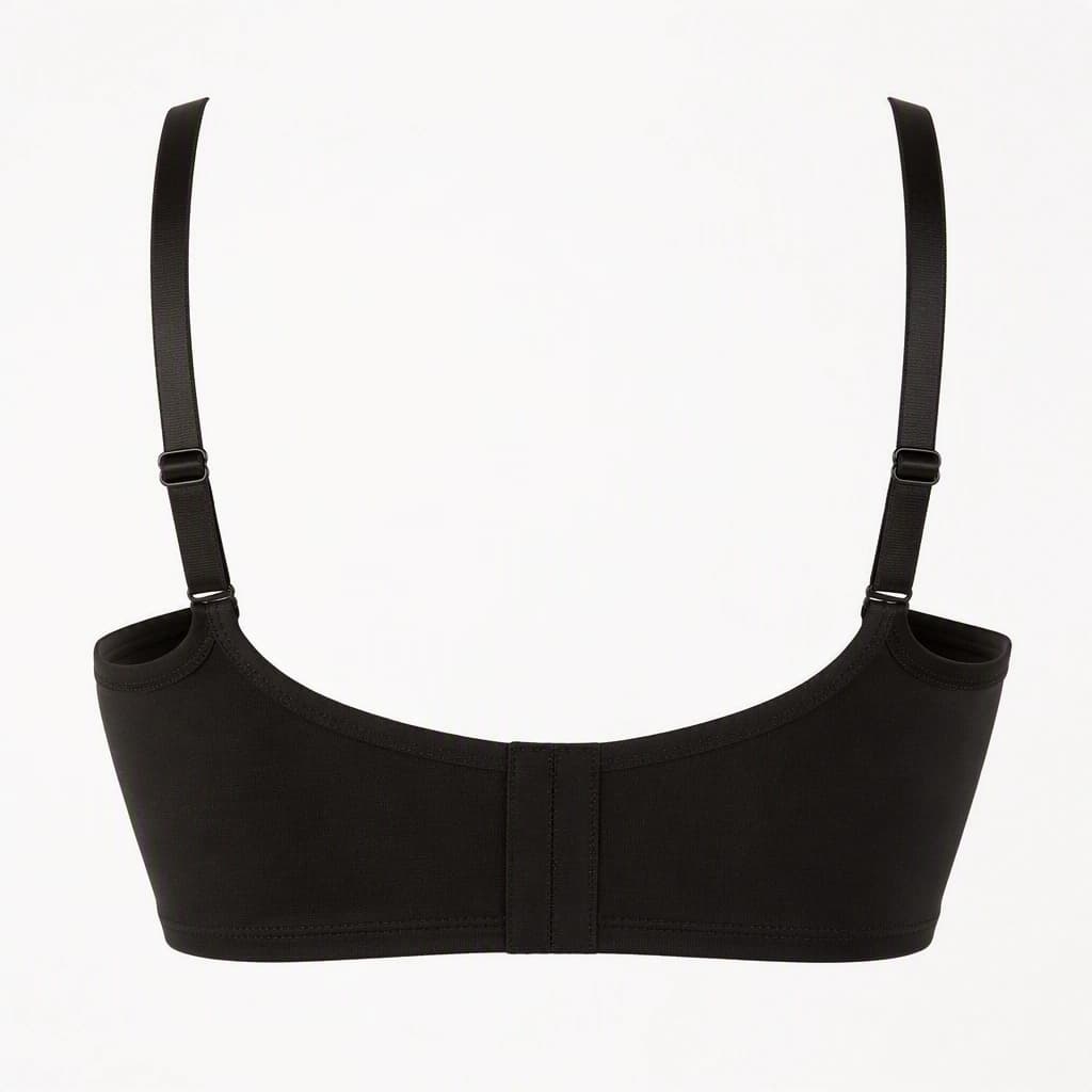 3/4th Coverage Bra in Black, back view