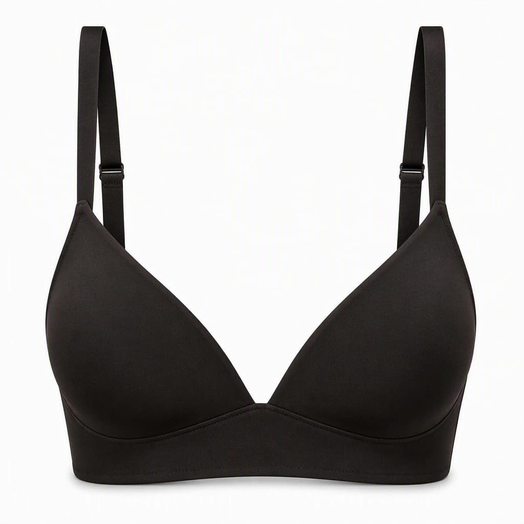 3/4th Coverage Bra in Black, front view