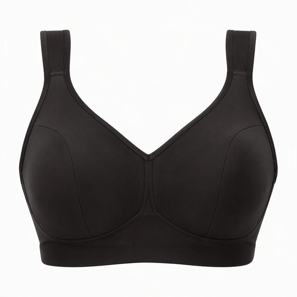 Wireless Comfort Bra in Black, front view